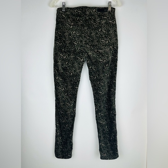 AG Anthropologie High-Rise Stevie Ankle Paisley Velvet Jeans - Picture 3 of 6